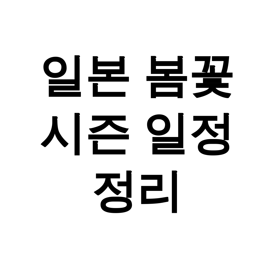일본 봄꽃 시즌 일정 정리